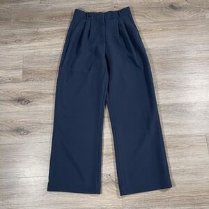 Abercrombie & Fitch Womens Pants Wide Leg Trousers Front Pleats Office 29_8 Blue
